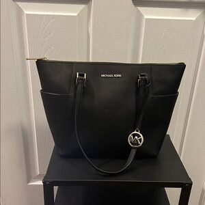 Michael Kors Black Leather Tote & Dust Bag